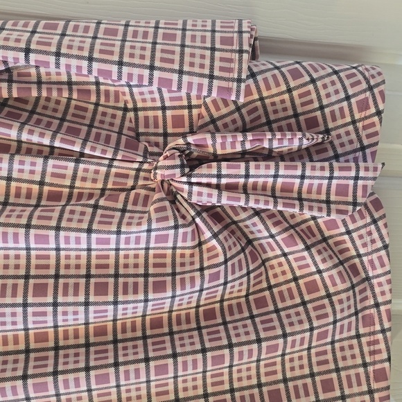 LIZ CLAIBORNE WOMEN'S ROSE AND PURPLE PLAID PULLOVER TOP SIZE LARGE - Picture 8 of 15